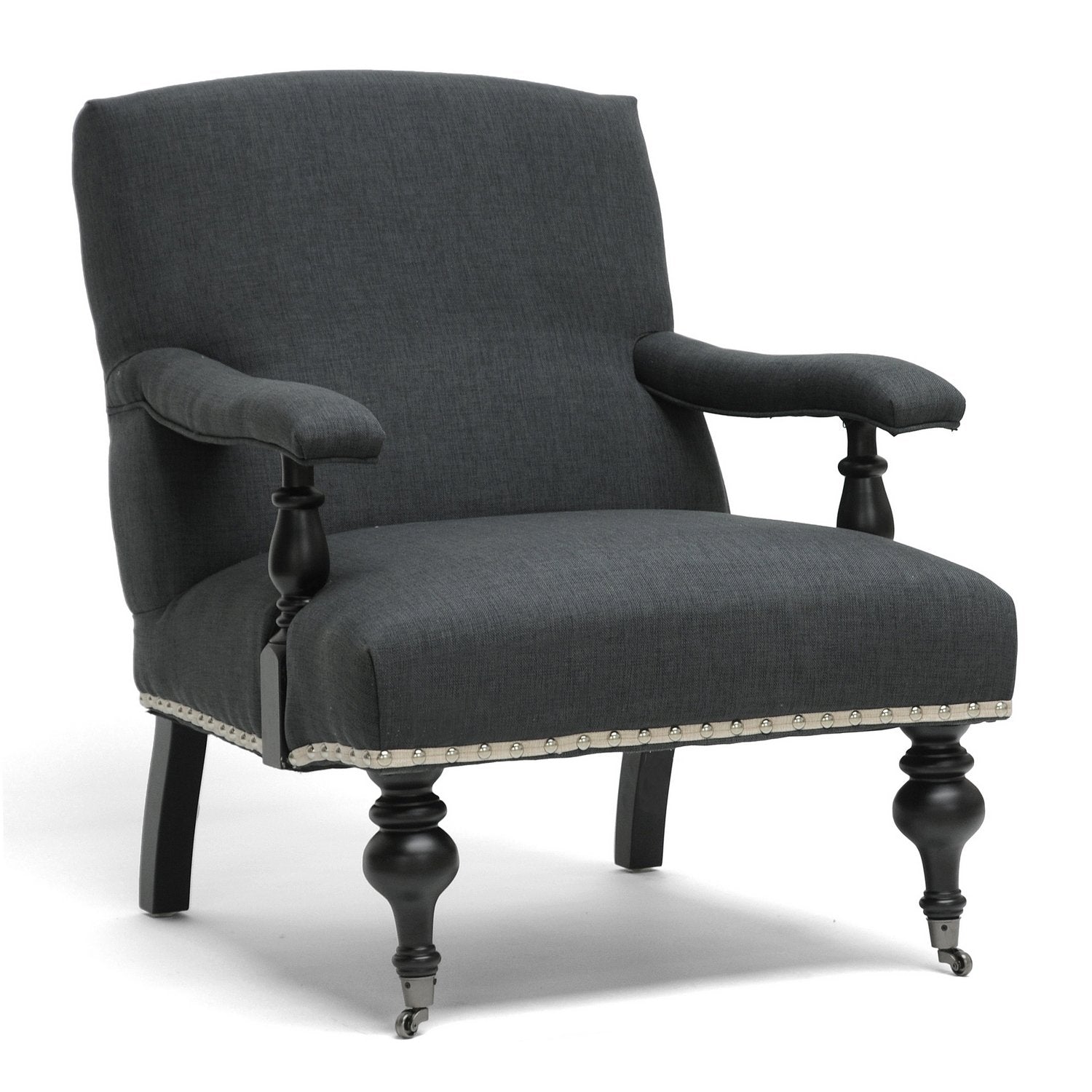 Baxton Studio Galway Linen Arm Chair, Gray